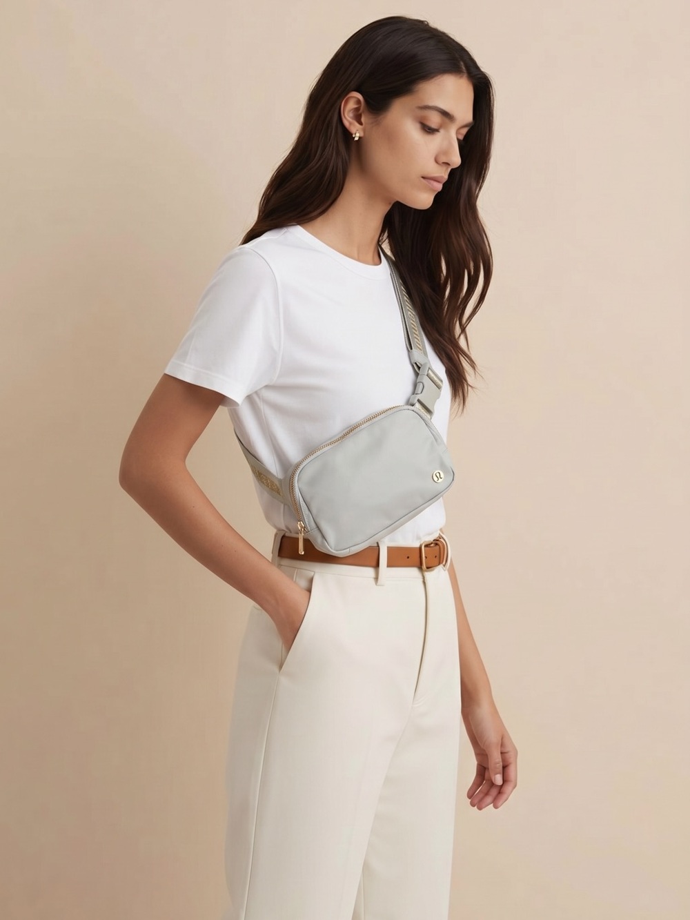 lululemon athletica Light Gray Crossbody Belt Bag